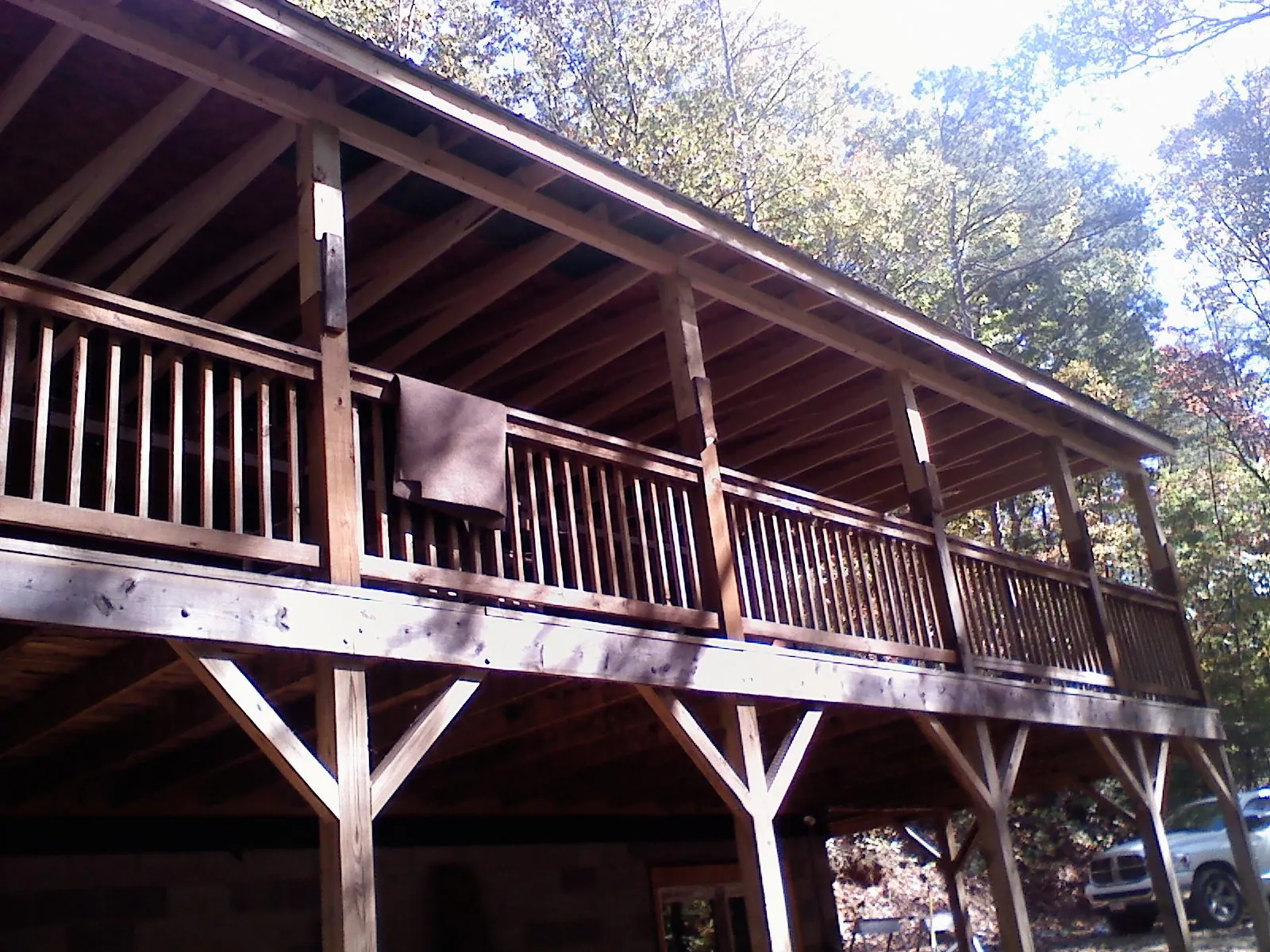 Timber framing under a new elevated porch and deck — Roof Leak Repair in Olustee by Roofing Brothers